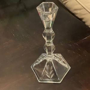 Princess House crystal candlestick. 8” tall 4” wide. Base is hexagonal.